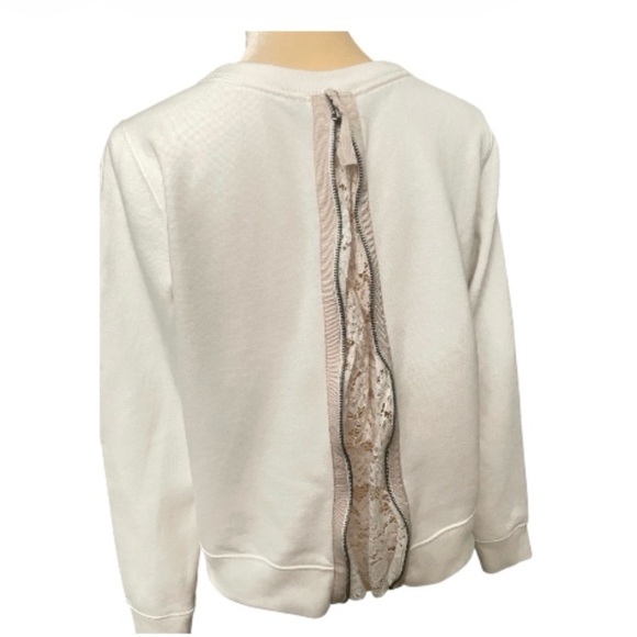Abercrombie & Fitch White Lace Detail Sweatshirt Sz S - Picture 5 of 7